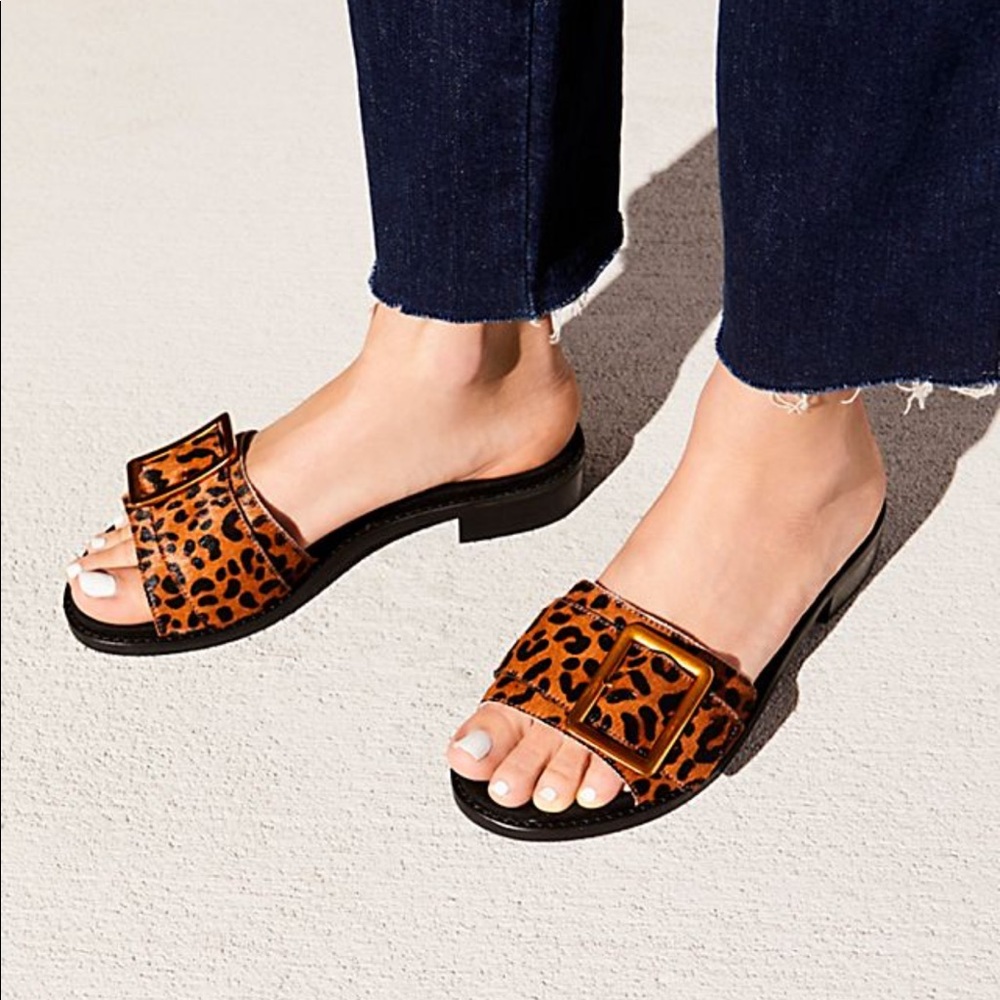 Jeffrey Campbell x Free People Leopard Slide Sandals